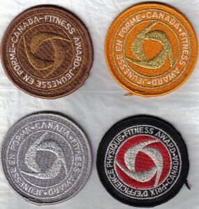 Badges awarded to Canada Fitness Test Participants